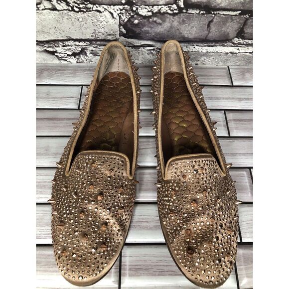 Sam Edelman Rose Gold Adena Spike Studs Fabric Ballet Flats Women Sz 8M US/39EU - Picture 3 of 16